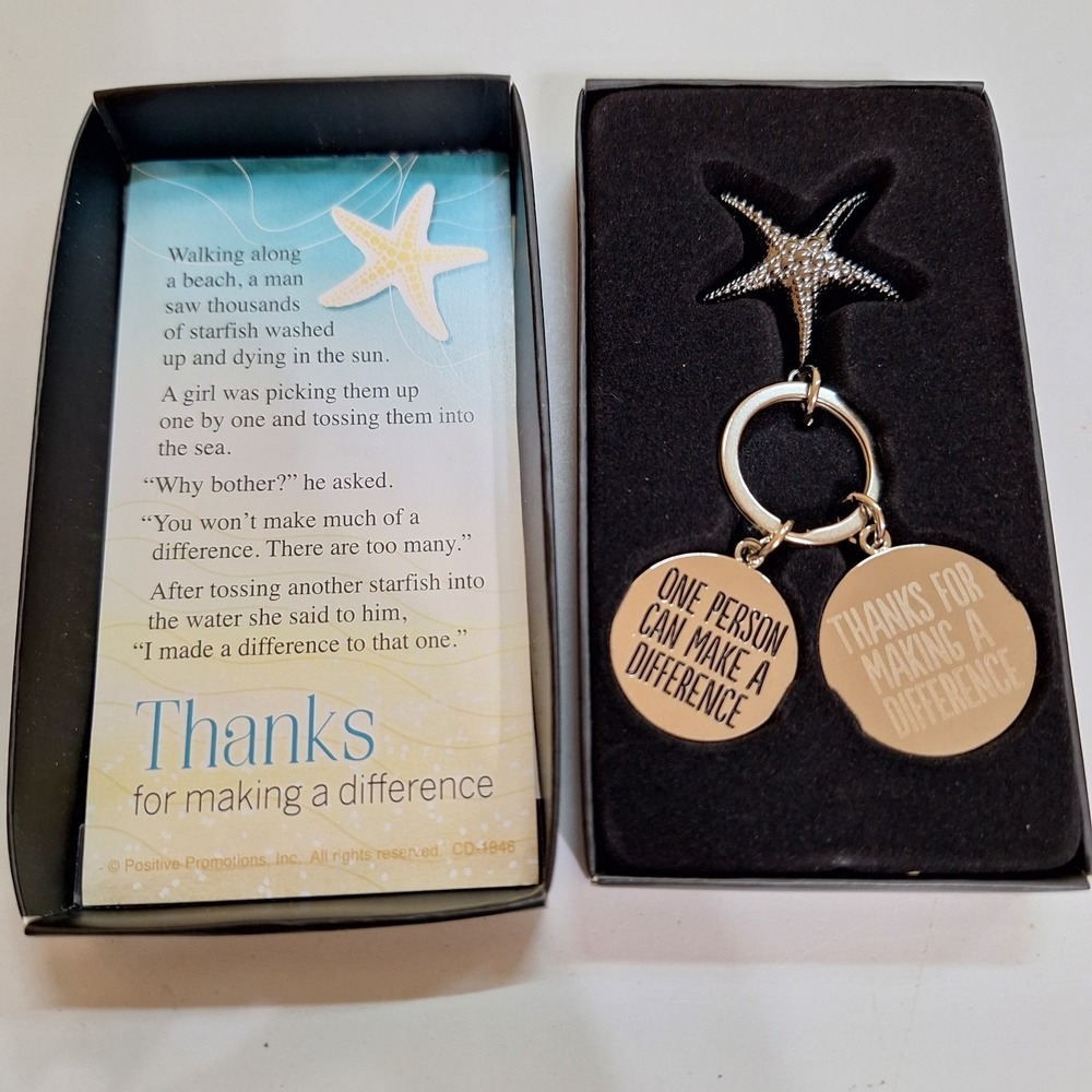 Starfish Keychain Gift Set "One Person Can Make A Difference" Appreciation‎ Gift